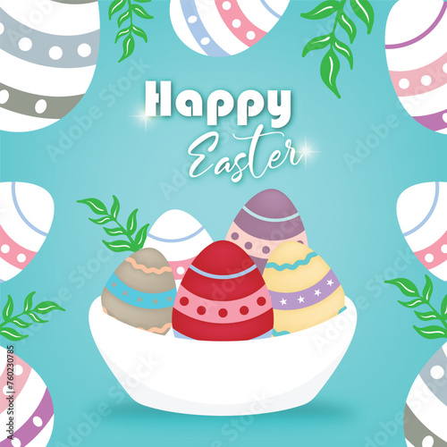 Easter theme vector design with a minimalist and colorful Easter egg feel