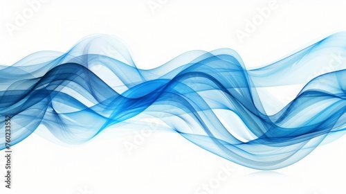 Abstract color wave design element. Blue wave.