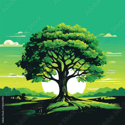 tree with leaves vector