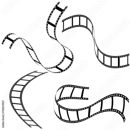 film strip illustration. Film tape vintage icon isolate. movies film background with flim roll