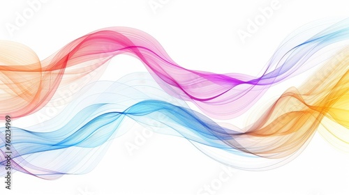 Wave of the many colored lines. Abstract wavy stripes on a white background isolated. © chanidapa