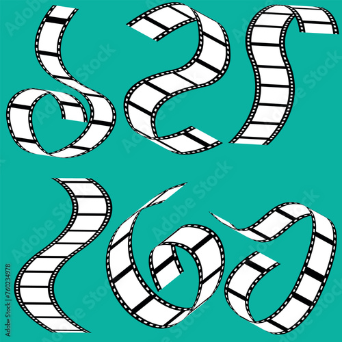 vector film strip. Film strip set vector image. set of film icons