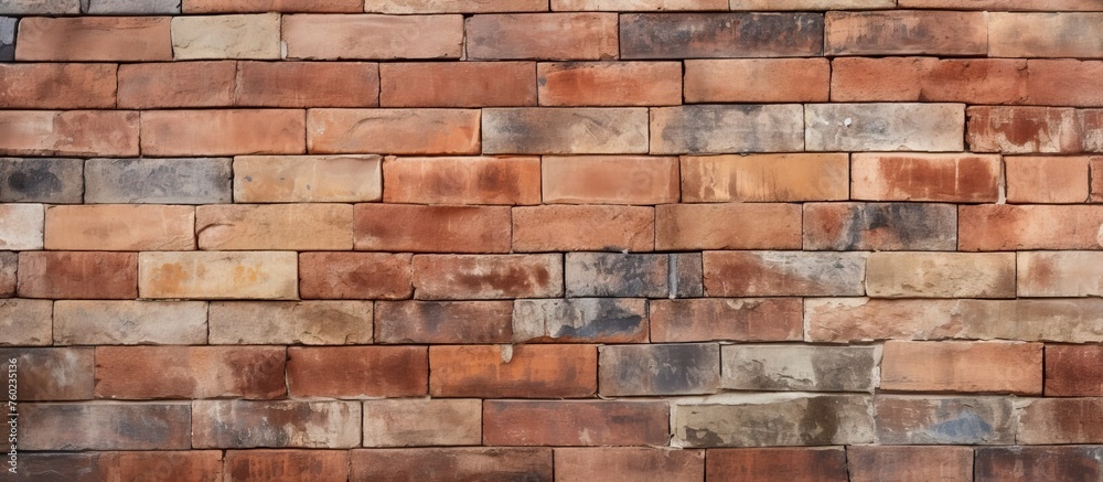 A closeup of a brick wall showcasing various shades and patterns of bricks, highlighting the beauty of brickwork as a versatile building material in architecture and interior design A closeup of a brick wall showcasing various shades and patterns of bricks, highlighting the beauty of brickwork as a versatile building material in architecture and interior design