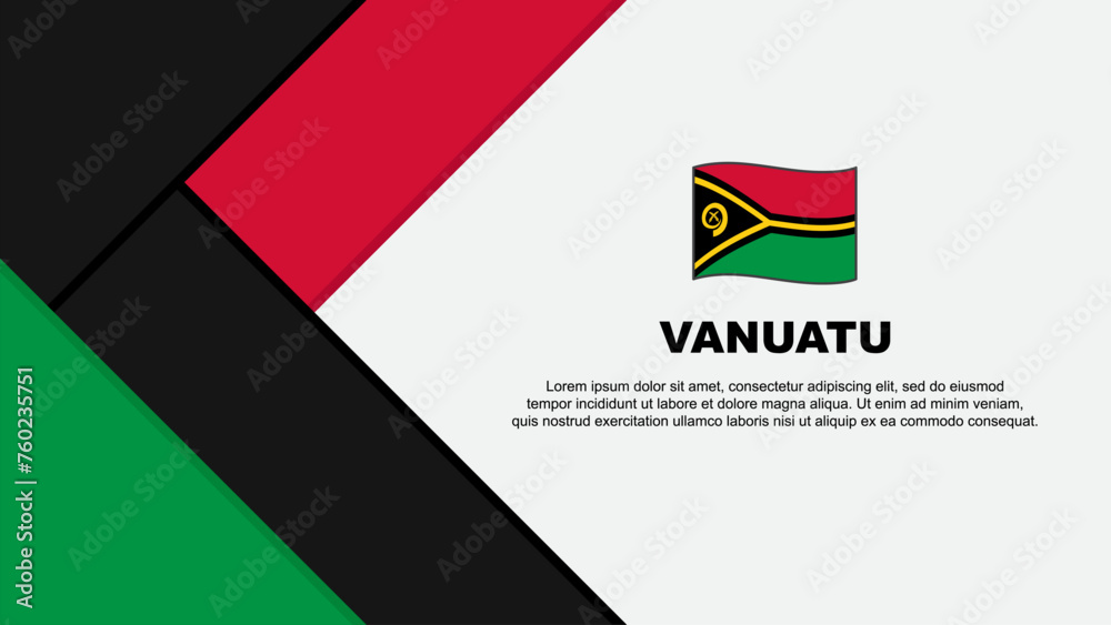 Obraz premium Vanuatu Flag Abstract Background Design Template. Vanuatu Independence Day Banner Cartoon Vector Illustration. Vanuatu Illustration