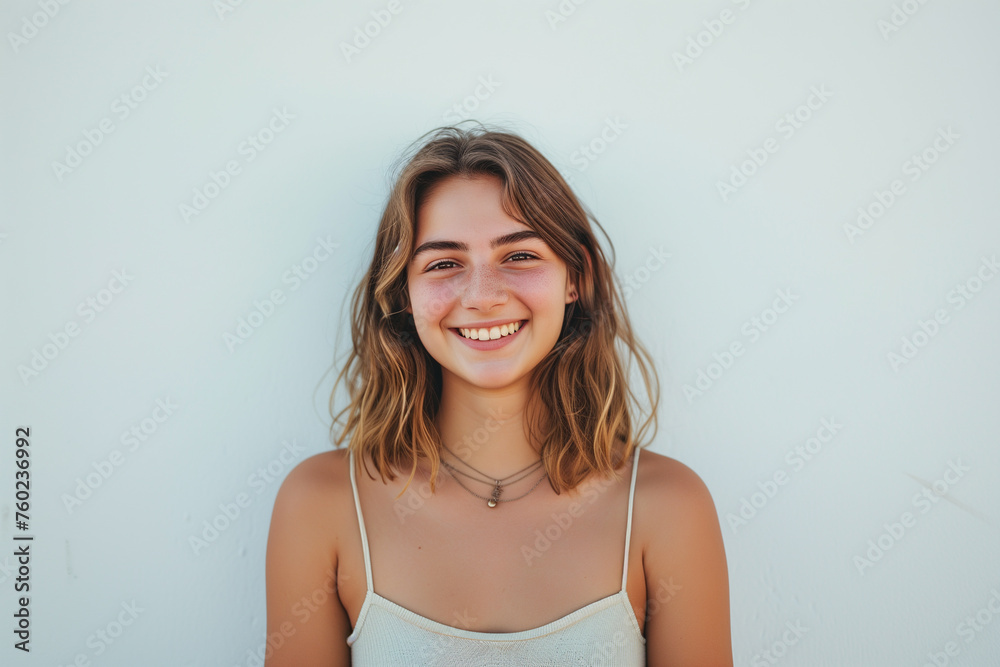 a woman with a smile on her face a woman with a smile on her face