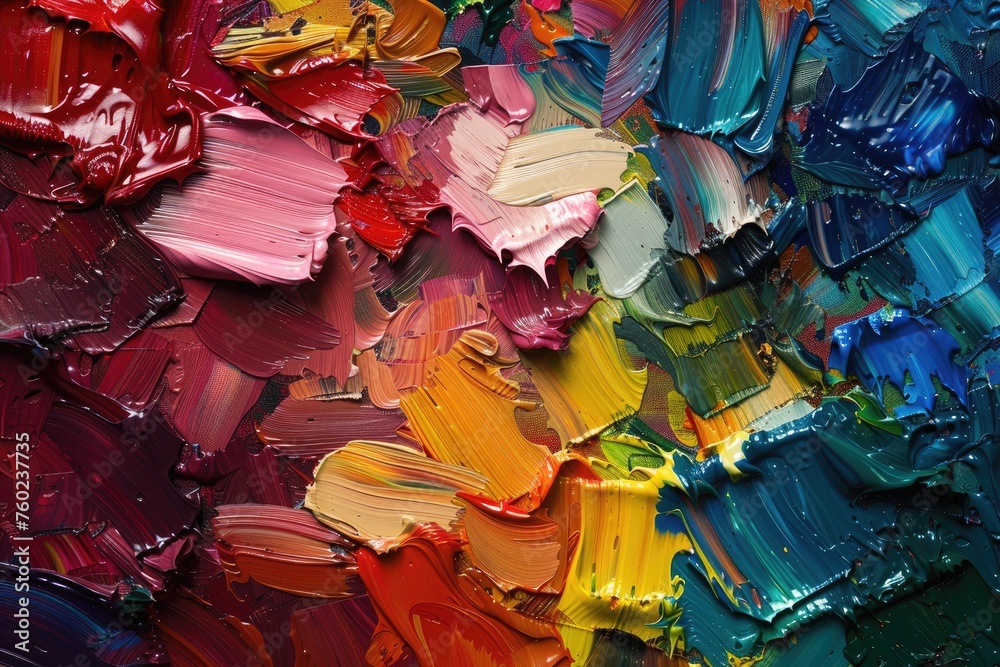 A painters palette full of vibrant colors ready to be blended into a masterpiece