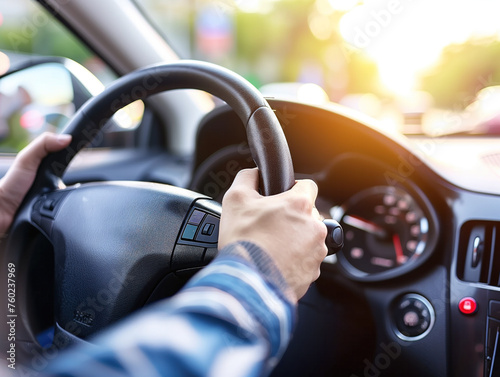 For safety on the road, keep a strong hold on the steering wheel at high speeds. Stay focused and avoid distractions to prevent accidents. Your attentiveness while driving is crucial for your safety © aka_artiom