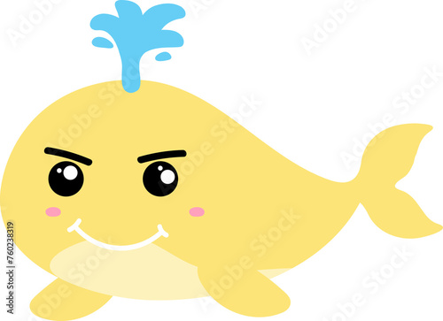 cute whale cartoon  sea animal