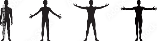 モノクロの人のシルエットセット