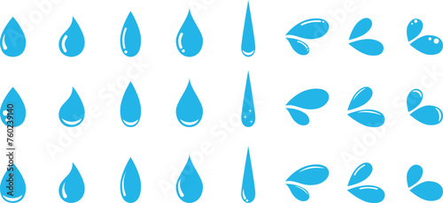 青い様々な水の形のセット photo
