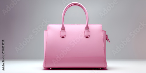 Handmade Women's pink Leather Bag on pink background Comfortable and spacious Women's Bag