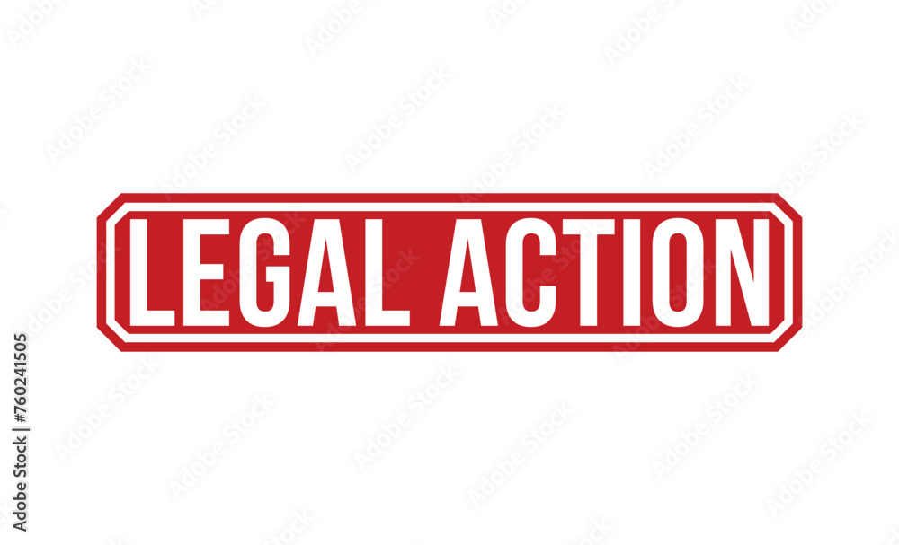 Fototapeta premium Legal Action Red Rubber Stamp vector design.