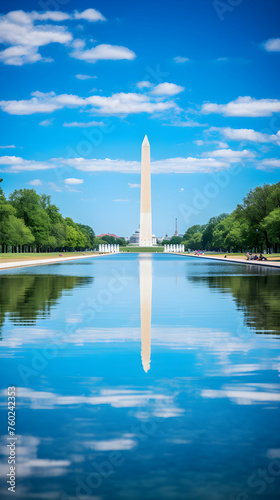 Majesty of DC Monuments: Washington Monument, Lincoln Memorial Reflecting Pool & Capitol Building