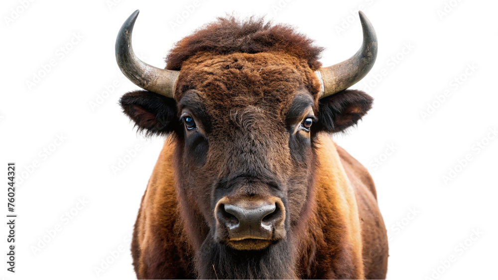 Wild bison priscus portrait. isolated on transparent background. Wild bison priscus portrait. isolated on transparent background.