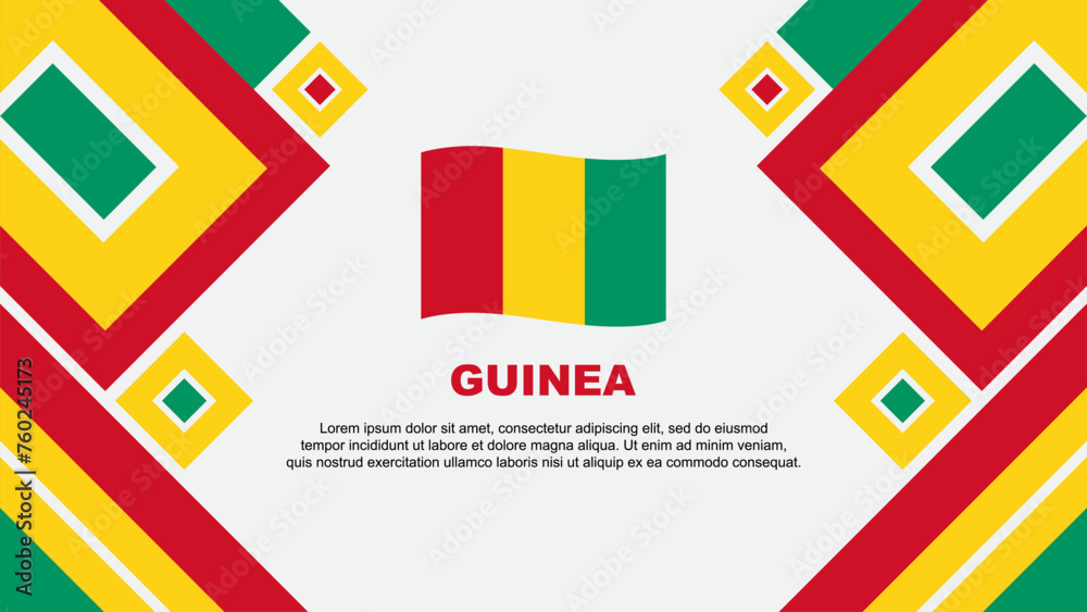 Guinea Flag Abstract Background Design Template. Guinea Independence Day Banner Wallpaper Vector Illustration. Guinea Cartoon