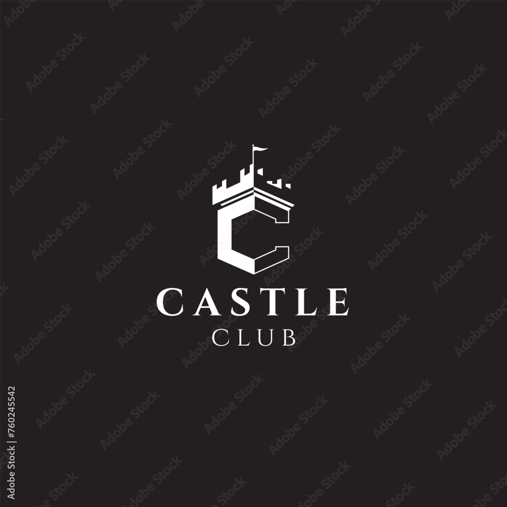 Obraz premium Castle_club_logo_vector