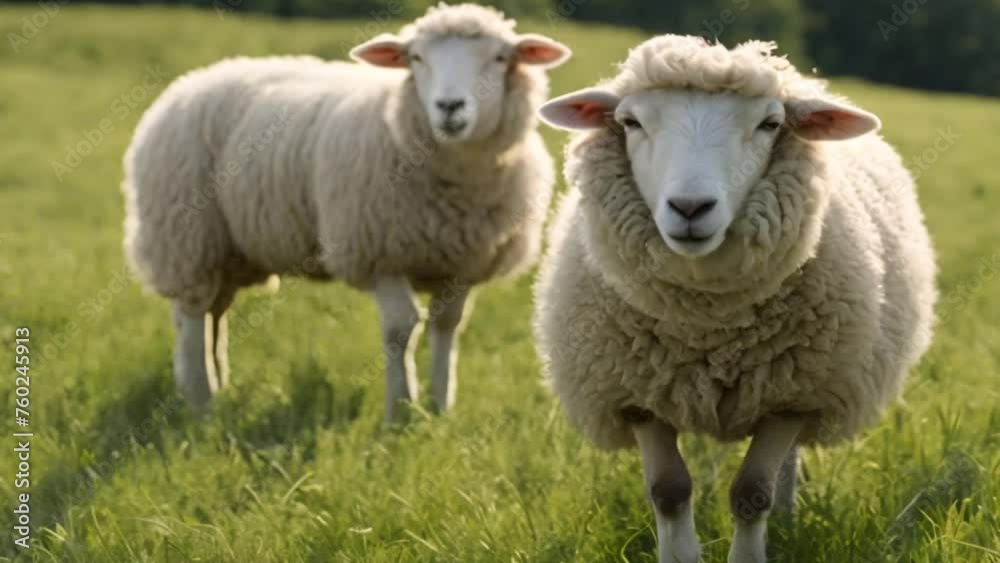 Sheeps at the field eating grass Sheeps at the field eating grass