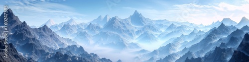 Natural panorama with abstract mountain formations.