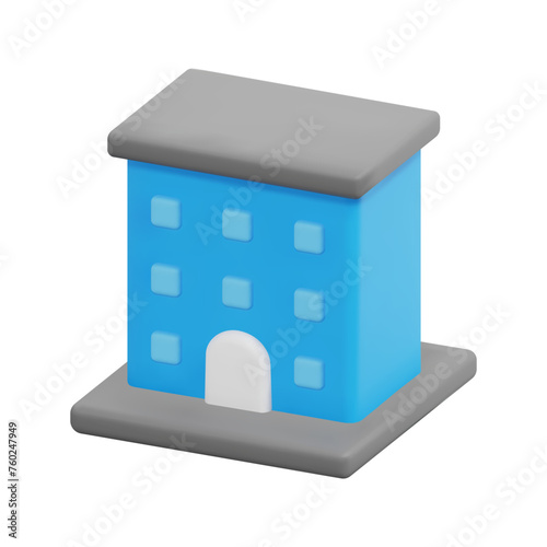 3d apartment icon vector. Isolated on white background. 3d building and architecture concept. Cartoon minimal style. 3d vector building icon render illustration.