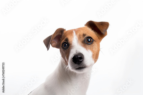 a dog with a white and brown face