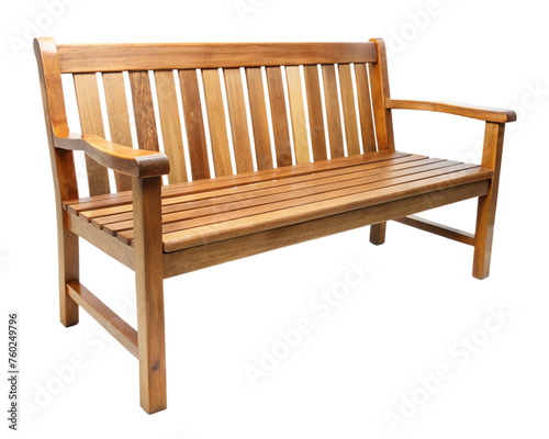 Wooden park bench. isolated on transparent background.