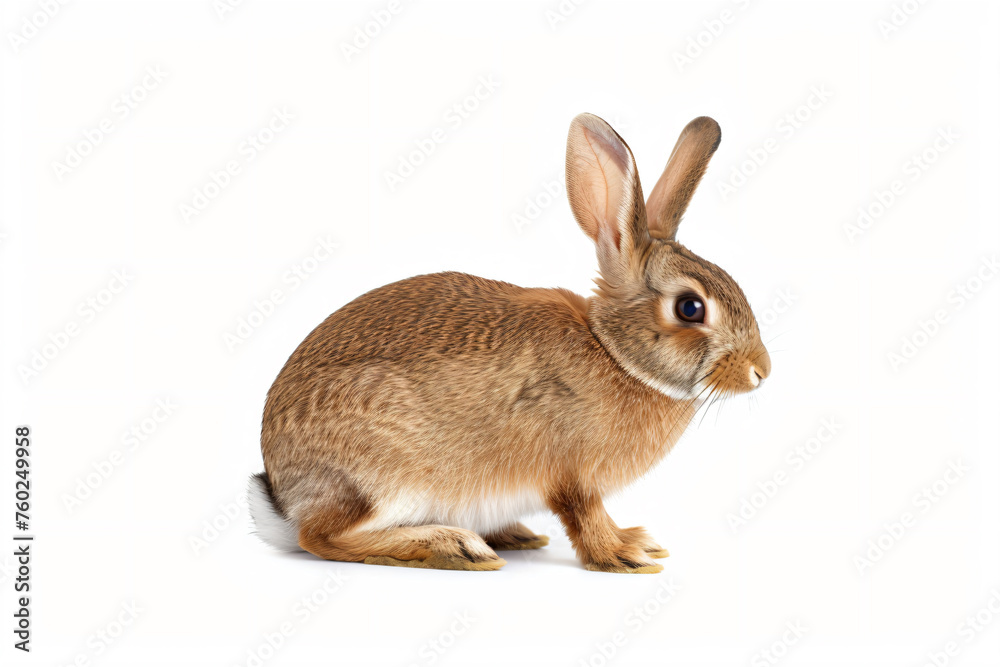 Fototapeta premium a brown rabbit sitting on a white surface