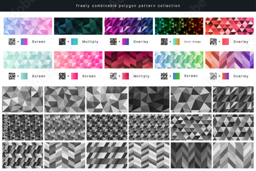 freely combinable polygon pattern collection