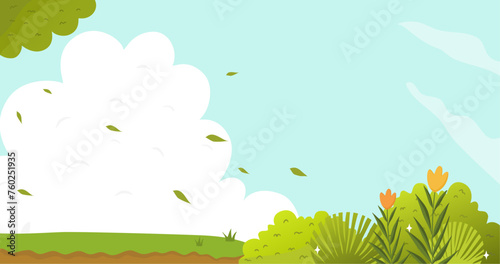 Nature scenery background cartoon illustration
