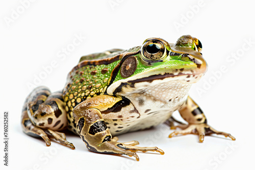 a frog with a green and brown stripe on its body