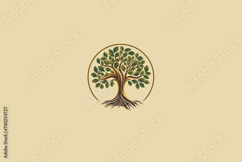 Tree Logo With Roots