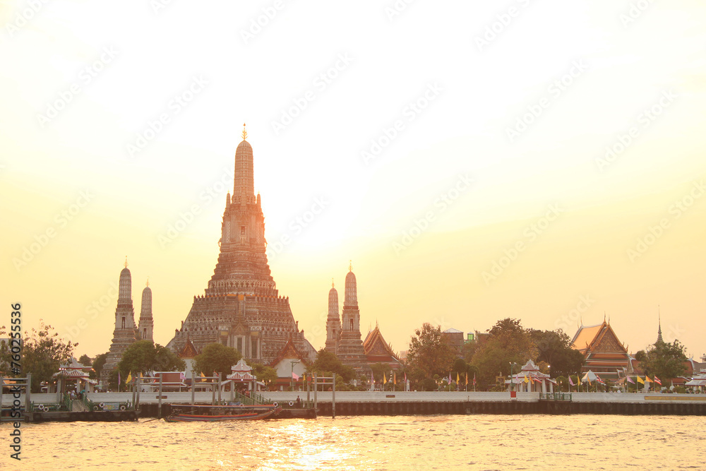 Evening View of Wat Arun in Bangkok, Thailand