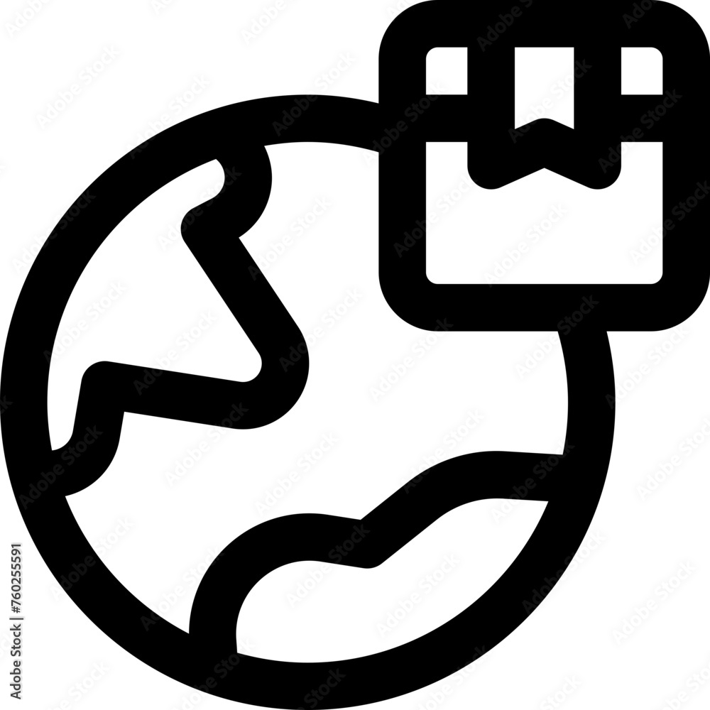 worldwide delivery icon. vector line icon for your website, mobile, presentation, and logo design.