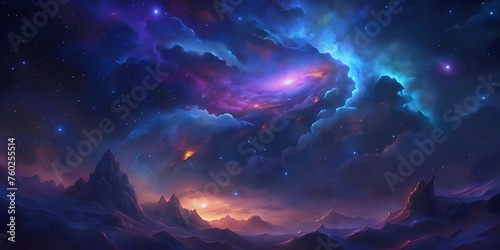 Abstract wallpaper about colorful universe  galaxy and the stars