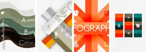 Set of infographic lines poster backgrounds. Vector illustration For Wallpaper, Banner, Background, Card, Book Illustration, landing page