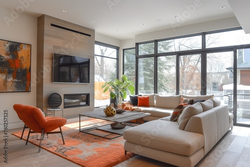 Living room with modern decor.