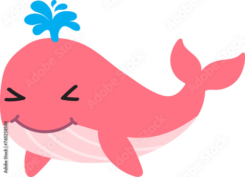 cute whale cartoon  sea animal