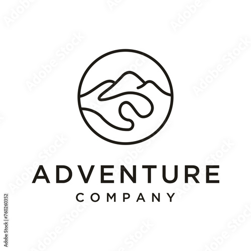 Outdoor Travel adventure , Mountain Vintage logo design