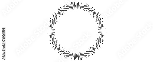Circle audio waves set. Circular music sound graphic design collection. Round sound and radial radio equalizer. radio podcasts, music player, video editor, recorder. Vector illustration