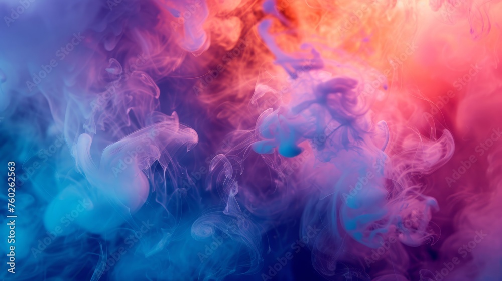 Whimsical and ethereal,  this image captures the beauty of colorful smoke in a dreamy and surreal fashion.