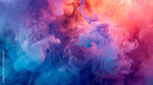 Whimsical and ethereal, this image captures the beauty of colorful smoke in a dreamy and surreal fashion.