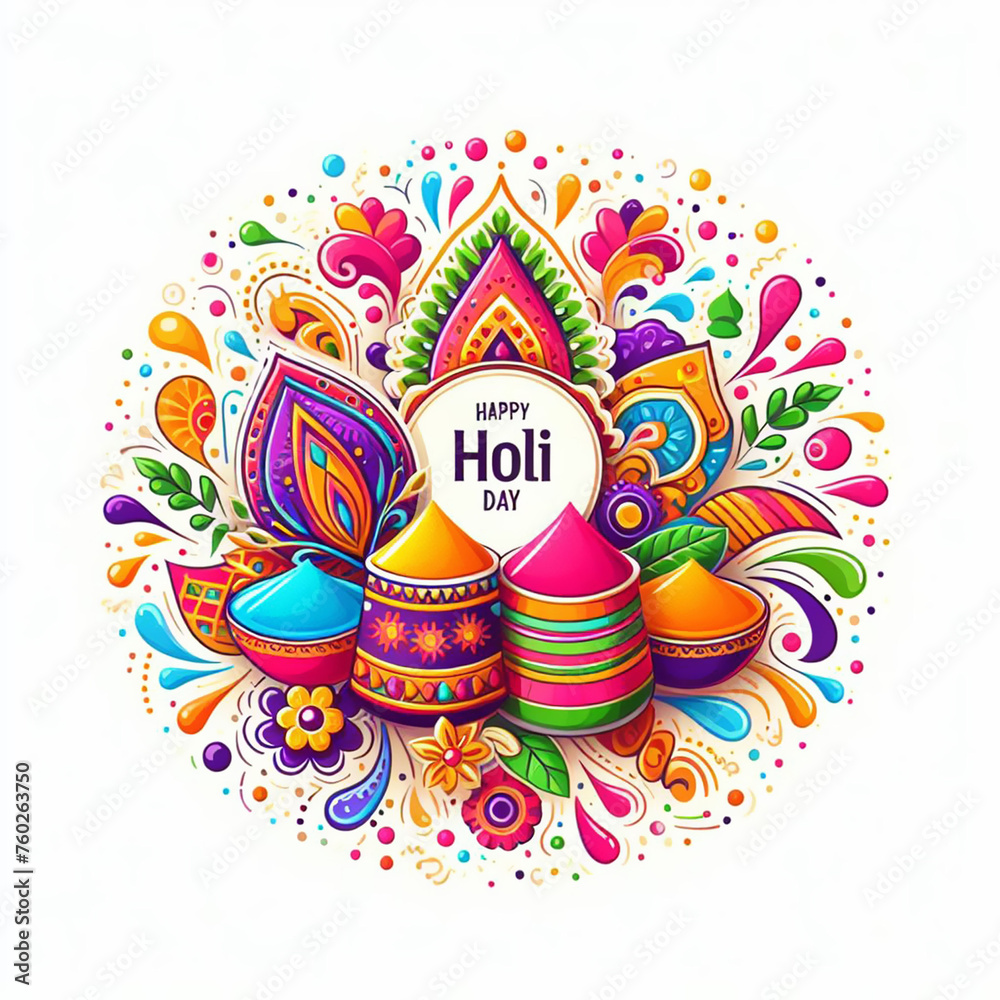 simple poster of happy holi day festival for india