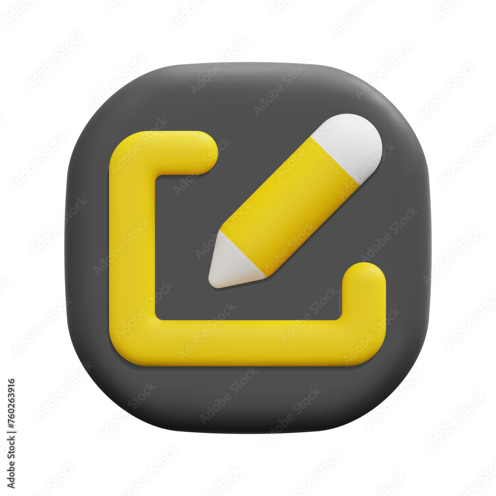 3d vector edit button icon. Isolated on white background. 3d user interface and interface ui symbol concept. Cartoon minimal style. 3d ui button icon vector render illustration. 3d vector edit button icon. Isolated on white background. 3d user interface and interface ui symbol concept. Cartoon minimal style. 3d ui button icon vector render illustration.