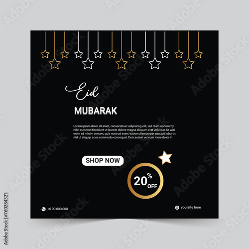 Ramadan sale social media post template. Eid Sale, promotion, product on sale. Editable vector illustration and organized layer.