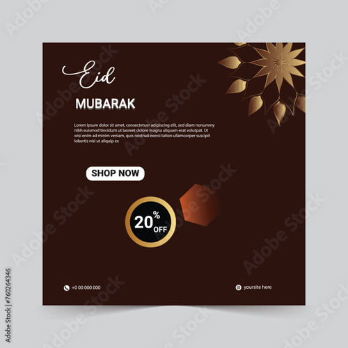 Ramadan sale social media post template. Eid Sale, promotion, product on sale. Editable vector illustration and organized layer.