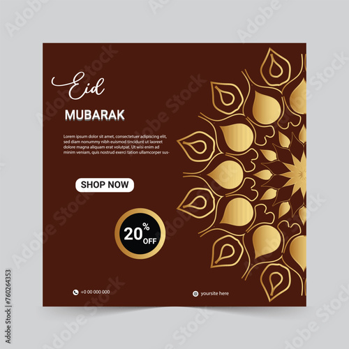 Ramadan sale social media post template. Eid Sale, promotion, product on sale. Editable vector illustration and organized layer.