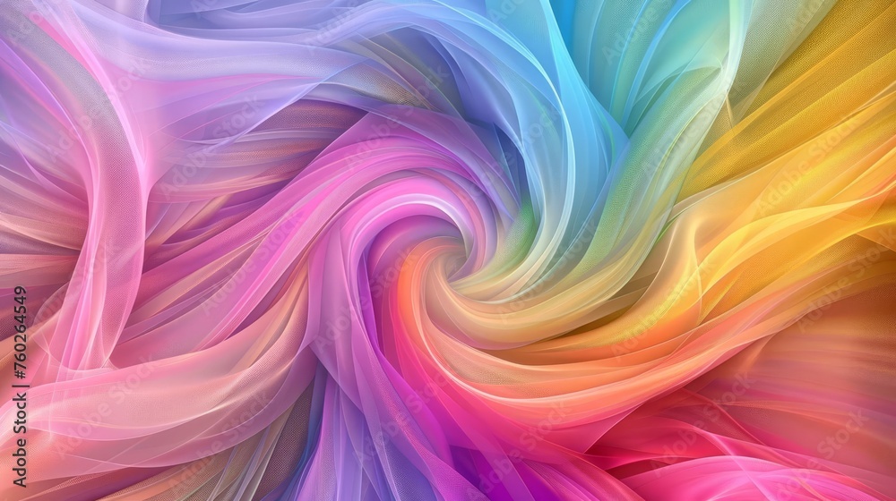 Fototapeta premium Abstract Twirling Pastel Colors as Mesmerizing Wallpaper Background, Digital Art