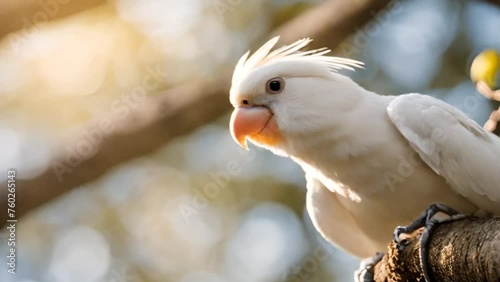 A cockatiel bird on a branch