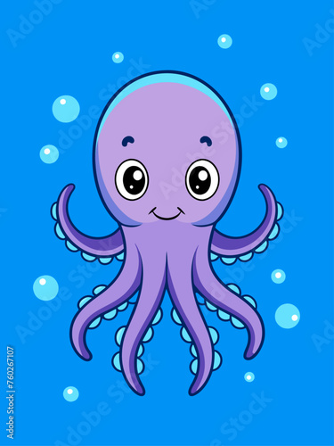 octopus cute water background