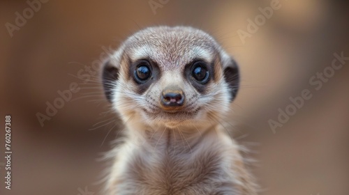 A sweet baby meerkat with a curious gaze