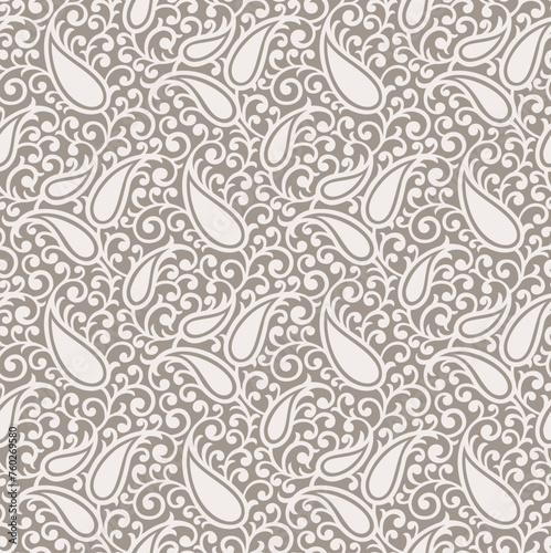 Traditional seamless Asian paisley pattern design